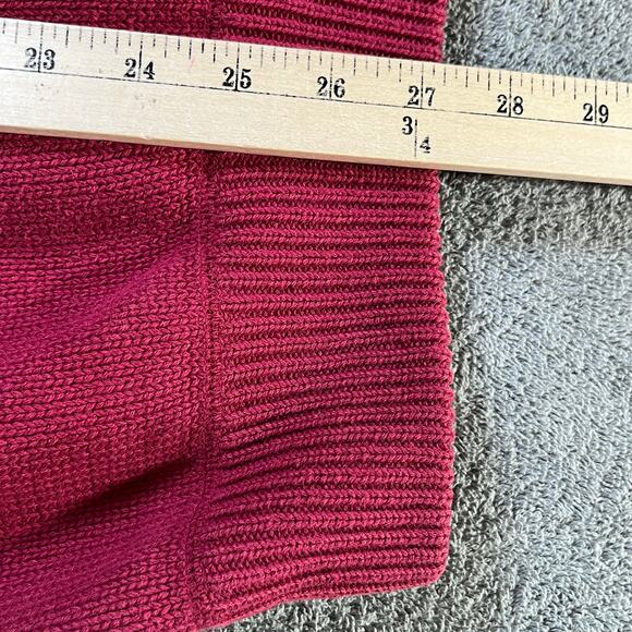 Vintage Eddie Bauer Sweater Mens Large Red Knit Fisherman Heavyweight Crew Neck - Picture 8 of 9
